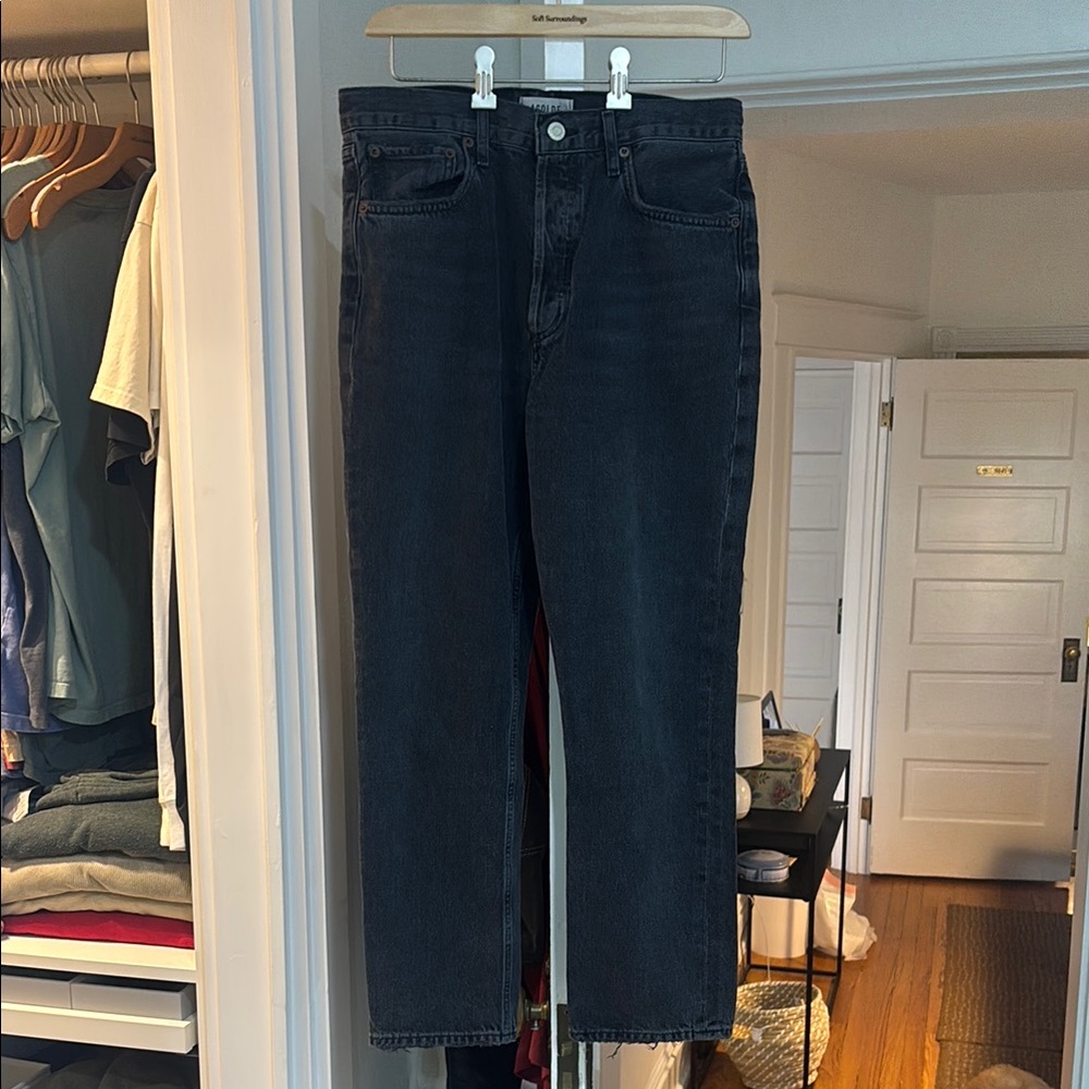 Agolde Riley Dark Wash Straight Leg Jeans
